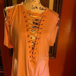 ladies sexy peach size large top